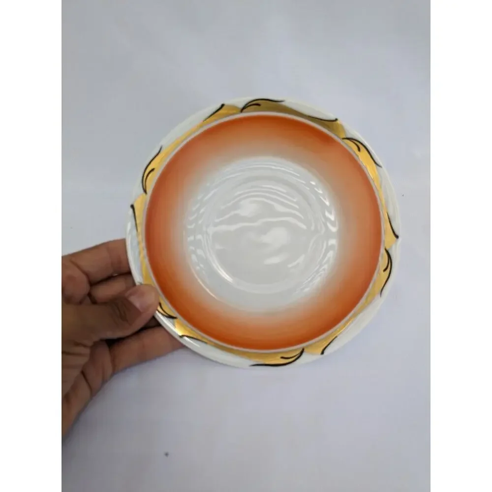 Vintage August Roloff Deutsche Wertarbeit Porcelain Cabinet Teacup Art Deco 1930